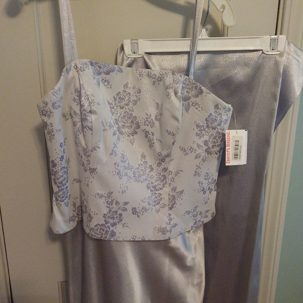 Lilac and Silver Formal Evening Dress